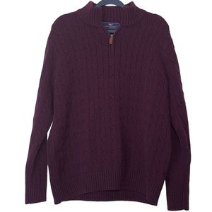 Vineyard Vines Lambwool Turtleneck Red Sweater Coat Men’s L Zipper